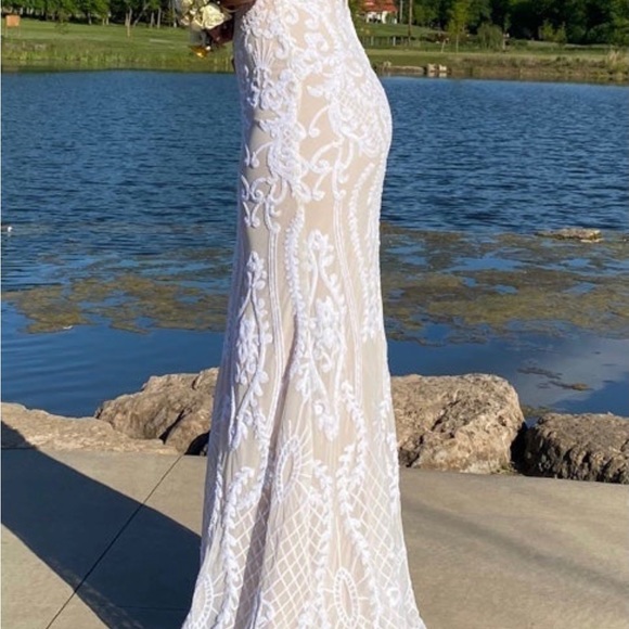 Wedding boho sequence dress  size small or size 5/6 PROM - Picture 5 of 17